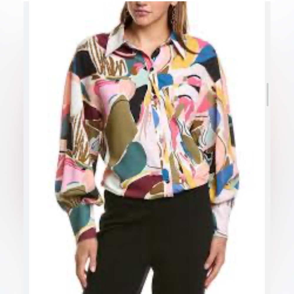 CROSBY by Mollie Burch Multicolor Abstract Print Blouse
